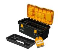POWERTEC 22-Inch Tool Box with Trays - Lockable, Metal Latch, Organizer, Portable Storage for Tools, Small or Mid-Sized Parts (72363)
