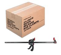 POWERTEC 24" Bar Clamps/Spreaders 12 Pack, Trigger Clamps for Woodworking, One-Handed Ratchet Quick Grip Clamps for Gluing, Wood Clamps for Arts, Crafts, and DIY Project (71596-Case6)