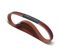 POWERTEC 25 x 762 mm Sanding Belts | 1” x 30” 80 Grit Aluminum Oxide Sanding Belt | Premium Sandpaper - 10 Pack