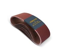 POWERTEC 3 x 21 Inch Sanding Belts, 80 Grit Aluminum Oxide Belt Sander Sanding Belt for Portable Belt Sander, Wood & Paint Sanding, Metal Polishing, 10PK (110430)