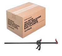 POWERTEC 36" Bar Clamps/Spreaders 12 Pack, Trigger & Ratchet Quick Grip Clamps for Woodworking, Gluing & DIY Projects