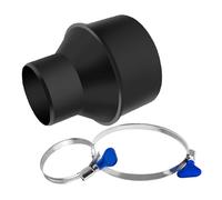 POWERTEC 4 in. x 2-1/2 in. Cone Reducer & Key Hose Clamp Set, Black Dust Collection Accessory