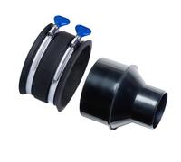 POWERTEC 4 Inch to 2-1/2 Inch Reducer and 4 Inch Dust Control Flex Cuff with Stainless Steel Key Hose Clamps, Dust Collection Fitting for Woodworking Dust Collection Hose and Dust Ports (70423)