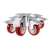 POWERTEC 4" Swivel Caster Wheels Set of 4 with Dual Locking Brake, Heavy Duty Plate Casters, 1763 lbs Static Load, for Workbench, Cart & Furniture (17227)