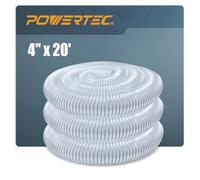 POWERTEC Clear HosePOWERTEC 70143 Dust Collection (4 Inch x 20 Feet) | Flexible Vue Heavy Duty PVC Hose, 4" x 20'