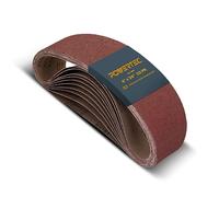 POWERTEC 4 x 24 Inch Sanding Belts, 10 PK, 120 Grit, 4x24 Belt Sander Sanding Belts Assortment, Aluminum Oxide Sandpaper for Oscillating Belt Sander, Woodworking, Metalworking (110010)