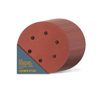 POWERTEC 45218-P4, 100PK, 180 Grit, 6 Inch 6 Hole Hook and Loop Sanding Discs, Sandpaper for Random Orbital Sander, Air Sander, Pneumatic Sander, Dual Action Sander