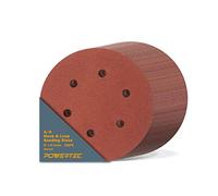 POWERTEC 45232-P4, 100PK, 320 Grit, 6 Inch 6 Hole Hook And Loop Sanding Discs, Sandpaper For Random Orbital Sander, Air Sander, Pneumatic Sander, Dual Action Sander
