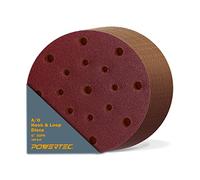 PowerTec 45818 Red Sanding Discs | Aluminium Oxide 180 Grit for Festool ETS 150/ Festool RO150 Sander - 50 Pack
