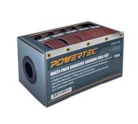 POWERTEC 4RA2100 Boxed Abrasive Sanding Rolls for Automotive/Woodworking | Sandpaper Dispenser Box with 5 Rolls for Sanding - Includes Assorted Grits 150/240/ 320/400/ 600,1" x 20 Ft