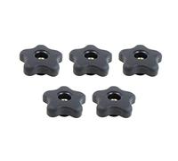 POWERTEC 5/16"-18 5 Star Knobs 5 Pack, Clamping Knobs with Steel Insert for T Track Bolts, Thumb Screw Threaded Knobs for T Track Accessories, Feather Boards, Woodworking Jigs and Fixtures (71071V)
