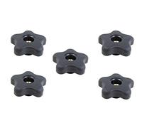 POWERTEC 5 Pack 1/4"-20 5 Star Knobs, Thumb Screw Threaded Knobs for T Track & Table Saw Accessories, Featherboard, Woodworking Jigs on Miter Saw, Router Table, Drill Press (71072)