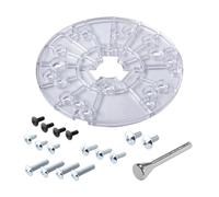 POWERTEC 6-5/8" Router Base Plate Ribbed Durable Clear w/Centering Pin, Mounting Screws and Multiple Pre Drilled Holes, Fits Porter Cable, Bosch, Craftsman, Dewalt, Hitachi, Makita, - 72315