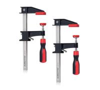 POWERTEC 6 inch Steel Bar Clamps w/ 600 lbs Loads Limit & 2-1/2" Throat, Quick Adjust & Release F Clamp with Micro-Adjustment Handle for Woodworking, Metalworking and DIY Projects, 2 Pack (71917)