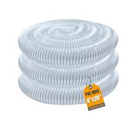 POWERTEC 70143V 4" x 20' PVC Dust Collection Hose for Dust Collector for Woodworking and Shop Vacuum, 4 Inch Dust Collector Hose for Dust Collection Fittings, Clear