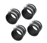 POWERTEC 70148-P4 2-1/2 Inch Control Flex Steel Clamps, Hose Connector Rubber Cuff Coupler for Woodworking Collection Fittings, Dust Collector Accessories & Machinery, 4 Pack, Black, 2.5"