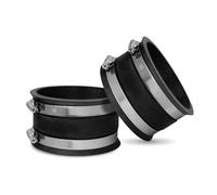 POWERTEC 70149-P2V 4 Inch Dust Control Flex Cuff with Steel Hose Clamps, Hose Connector Rubber Cuff Coupler for Woodworking Dust Collection Fittings, Dust Collector Accessories & Machinery, 2 Pack