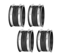 POWERTEC 70149-P4 4 Inch Dust Control Flex Cuff with Steel Hose Clamps, Hose Connector Rubber Cuff Coupler for Woodworking Dust Collection Fittings, Dust Collector Accessories & Machinery, 4 Pack