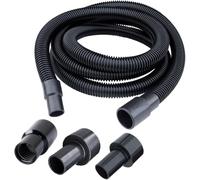 POWERTEC 70175 10 Ft. Dust Collection Hose Kit with 5 Fittings for Woodworking Power Tools Home and Wet/Dry Shop Vacuums, Black