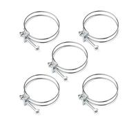 POWERTEC 70197 2-1/2 Inch Double Wire Hose Clamp with Bolt, Adjustable Hose Clamps for Dust Collector, Dust Collection Hose and Dryer Vent Hose, Pipe Clamp, Worm Gear Clamp, 5 Pack (Color May Vary)