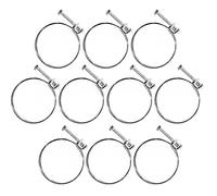POWERTEC 70215-P2 2 Inch Double Wire Hose Clamp, Adjustable Stainless Steel Hose Clamps for Dust Collector, Dust Collection Hose and Dryer Vent Hose, 10 Pack (Color May Vary)