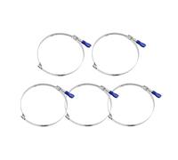POWERTEC 70223 2-1/2 Inch Right Hand Keyed Bridge Hose Clamp, Thumb Screw Key Adjustable Stainless Steel Hose Clamps for Dust Collection, Dust Collector and Dryer Vent Hose, 5 Pack