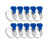 POWERTEC 70247-P2 1-1/2 Inch Stainless Steel Thumb Screw Clamps, Adjustable Key Hose Clamps for Pool Hose for Above Ground Pools and PVC Tubing, Pipe Clamp, Worm Gear Clamp, 10 Pack