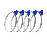 POWERTEC 70250 6 Inch Key Hose Clamp, Thumb Screw Key Adjustable Stainless Steel Hose Clamps for Dust Collection, Dust Collector and Dryer Vent Hose, Pipe Clamp, RV Clamp, Worm Gear Clamp, 5 Pack