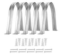 POWERTEC 70258 Stainless Steel Hose Hangers with Self Tapping Drywall Anchors and Screws, 4-Inch, 5 Set