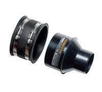 PowerTec 70322 4" to 2-1/2" Dust Control Flex Hose Clamps, Black, Reducer + Cuff (4")