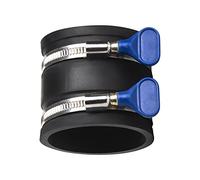 POWERTEC 70337 2-1/2" Dust Control Flex Cuff with Adjustable Key Hose Clamps, Hose Connector Rubber Cuff Coupler for Woodworking Dust Collection Fittings, Dust Collector Accessories & Machinery, 1pk