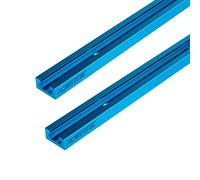 POWERTEC 71118 24 Inch Double-Cut Profile Universal T-Track with Predrilled Mounting Holes, 2 Pack, T Track for Woodworking Jigs and Fixtures, Drill Press Table, Router Table, Workbench