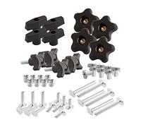 POWERTEC 71173 T Track Knob Kit, 1/4-20 Threaded Bolts and Washers, 46 Piece Set, T Track Bolts, T Track Accessories for Woodworking Jigs and Fixtures