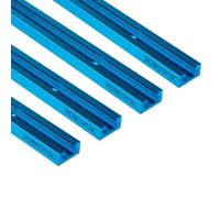 POWERTEC 71371V 24 Inch Double-Cut Profile Universal T-Track with Predrilled Mounting Holes, 4 PK, T Track for Woodworking Jigs and Fixtures, Drill Press Table, Router Table, Workbench