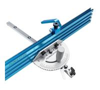 POWERTEC 71391V Table Saw Precision Miter Gauge System w/ 27 Angle Stops and 3/4" x 3/8" T-Slotted Miter Bar w/Removable T-Slot Plate, Includes 24" x 3" Multi T-Track Fence w/Scale, T-Track Flip Stop