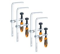 POWERTEC 71409-P2 Quick Screw Guide Rail Clamp for MFT and Track Saw Guide Rail System, 7" Capacity x 2-3/8" Throat Depth, 400lbs Clamping Force - 4 Pack