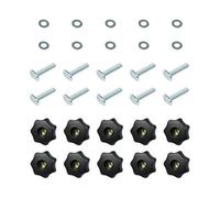 POWERTEC 71482 T-Track Knob Kit/Star Knobs with 5/16"-18 by 1-1/2" Bolts and Washers, Set of 10
