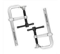 POWERTEC 71598 4 Inch Heavy Duty F Clamp, 4-3/16 Inch x 2 Inch Throat F Style Bar Clamps for Woodworking, 480 lb Capacity Each - 2 Count, Pack of 1