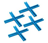 POWERTEC 71609-P4 3" T-Track Intersection Kit with Predrilled Mounting Holes, 4 Sets, Universal T-Track Accessories for Woodworking Jigs and Fixtures