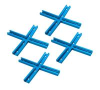 POWERTEC 71609-P4V 3" T-Track Intersection Kit with Predrilled Mounting Holes, 4 Sets, for Universal T Track, T Track Accessories for Woodworking Jigs and Fixtures
