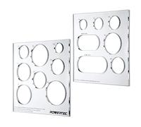 POWERTEC 71622 12 x 10 inch Clear Acrylic Decorative Templates, Circle/Grommet/Round Inlay Stencil Templates for Woodworking, Set of 2