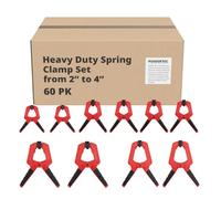 POWERTEC 71625-Case6 Heavy Duty Spring Clamp 10-Piece Set w/ 4 Assorted Sizes from 2" - 4", Case of 6 Sets