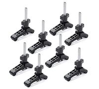 POWERTEC 71661-P4 Mini T Track Hold Down Clamps Woodworking Series, 3-3/4” x ¾ Reinforced Plastic Clamps with Steel T-Bolts, 8 PK