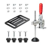 POWERTEC 71702 Vertical Hold Down Toggle Clamp and Mounting Plate Kit for Woodworking, 500LB Holding Capacity w/Quick Release