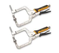 POWERTEC 71745 Two Way Pocket Hole Right Angle Clamp Plier Tools, 12 Inch C Clamps for Woodworking - 2PK