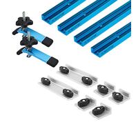 PowerTec 71779 24" Double-Cut Profile T Track Kit, Including Long & Short Stops and 5-1/2" Hold Down Clamps