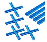 POWERTEC 71854 48 Inch x4 Universal T track with 4 Sets of Intersection Kit, Double-Cut Profile T track with Predrilled Mounting Holes, Pack of 1
