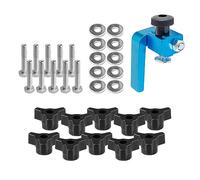 POWERTEC 71888 T-Track Knobs Kit and 3" Fence Flip Stop, with 1/4"-20 x 1-1/2" Hex Bolts & 1/4" Washers, T Track Kit, T Track Accessories for Woodworking Jigs and Fixtures