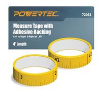POWERTEC 72063 2 Pack 4' Measure Tape with Adhesive Backing, Left to Right and Right to Left, 1 of Each