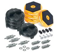POWERTEC 72348 Bench Dog Puck Kit, Includes Finishing Bridges, Connectors, and Riser with Washers - Protect Workpiece from Scratches, Ideal for Sanding, Routing, Finishing & Painting